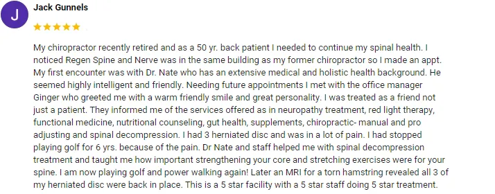 Chiropractic Ventura CA Jack Grunnels Screenshot Testimonial