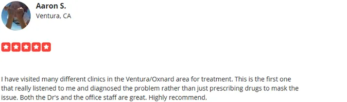 Chiropractic Ventura CA Aaron S Screenshot Testimonial